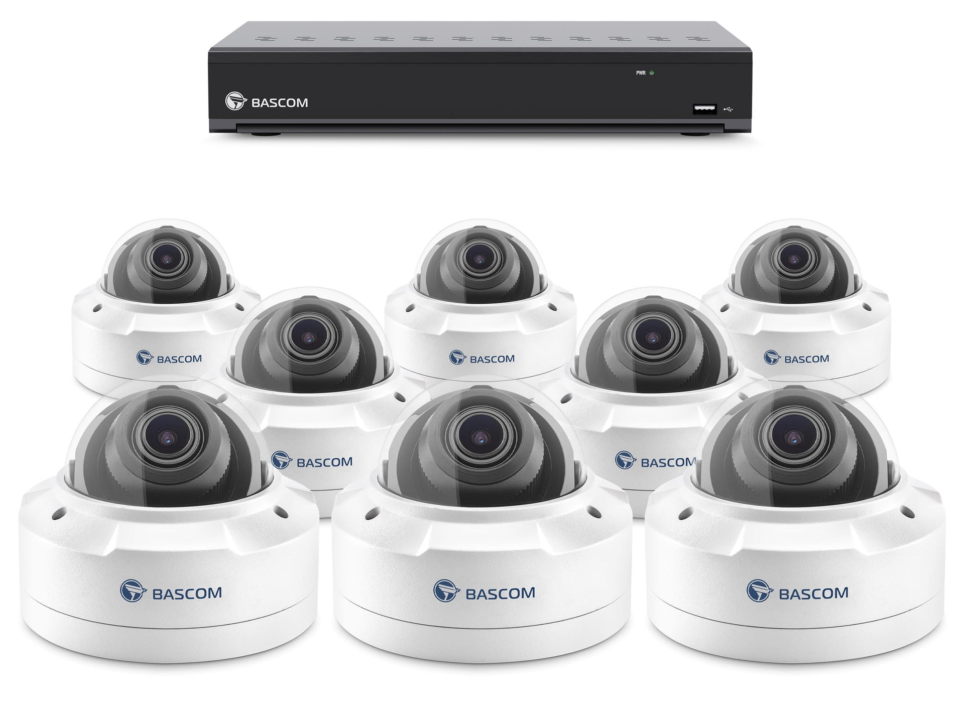 Bekabeld 8-dome-systeem PLUS